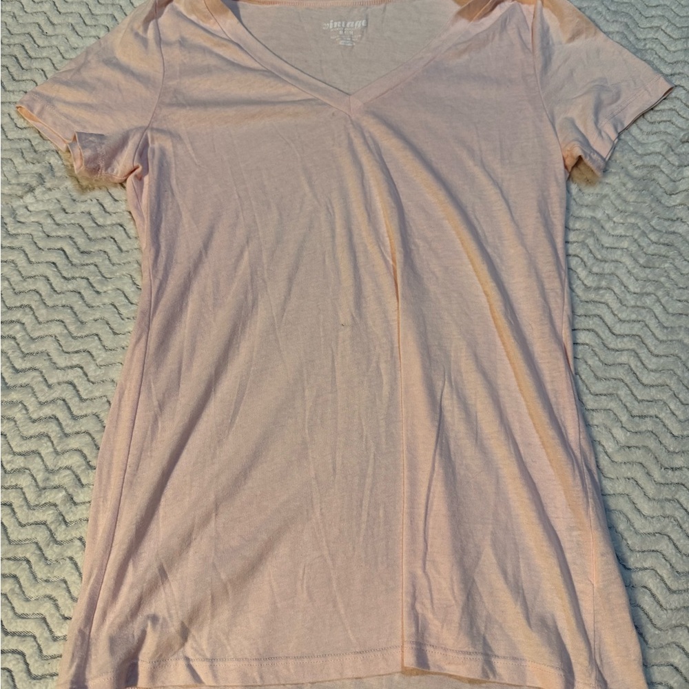 Old Navy Light Pink Short Sleeve V-Neck Tee